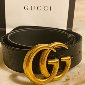 Gucci black belt unisex
